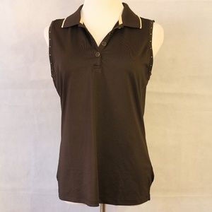 Greg Norman Collection Black Sleeveless Golf Shirt